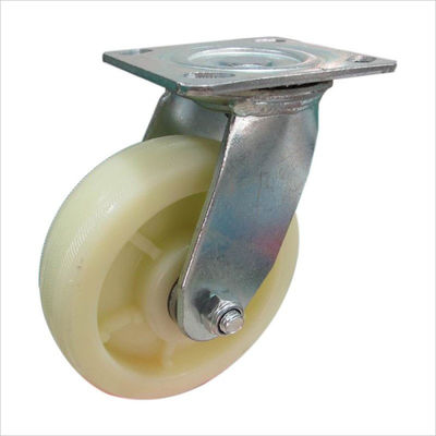 as rodas de nylon do trole dos rodízios dos rodízios resistentes de 4 polegadas gerenciem sobre um eixo rodízios