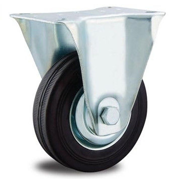 O trole de 5 polegadas roda a roda de borracha do rodízio fixou as rodas do rodízio para o cimento